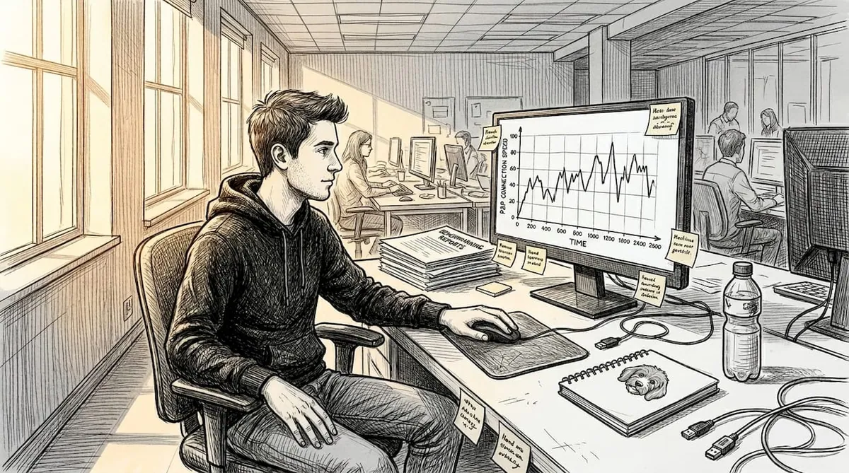 Analyst observing peer-to-peer benchmarks